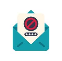 Envelope containing password security warning with stop sign vector
