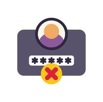 User account getting blocked showing login denied with a cross mark vector