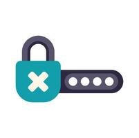 Padlock locked with password showing security breach vector