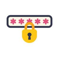 Password security system being protected by a lock vector