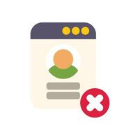 User account being deleted from website interface vector