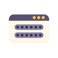 Webpage showing two password input fields with hidden characters vector