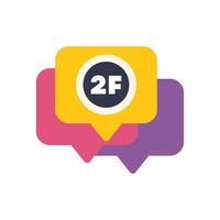 Colorful speech bubble showing second floor sign vector