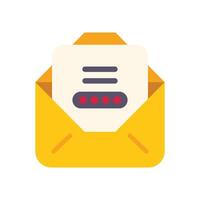 Yellow envelope containing password protected document for email marketing campaign vector
