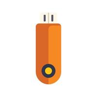 Orange usb flash drive storing digital data vector
