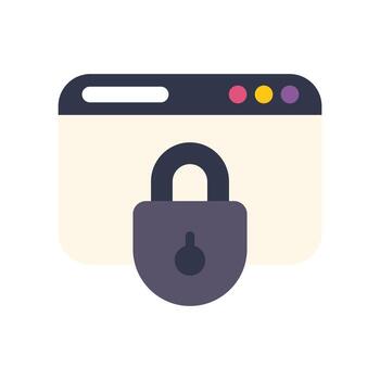 Internet seguridad concepto con candado proteger sitio web datos vector