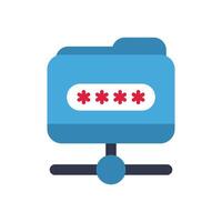 Secure folder sharing with password protection icon vector