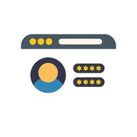 User entering password secure login page form with avatar icon vector