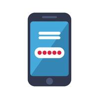 Smartphone showing password protected login screen vector