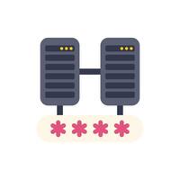 Server connection showing password protection with asterisks vector