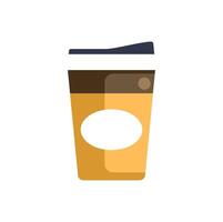 Disposable coffee cup with blank label for branding mockup vector