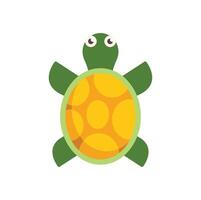 Green and yellow tortoise smiling and looking forward vector