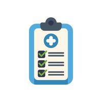 Clipboard showing medical test results with check marks and cross symbol vector