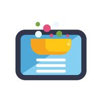 Online food delivery app showing restaurant menu on smartphone screen vector