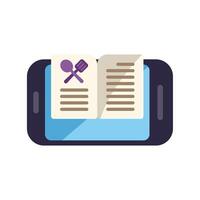 Smartphone showing online cookbook for digital recipe access vector