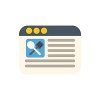 Website showing culinary content with ladle and spatula icon vector