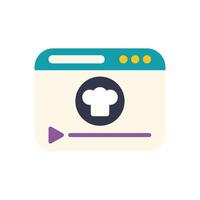 Online culinary course website page showing cooking player vector