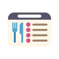 Online menu for ordering food with fork and knife icon vector
