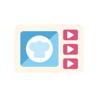 Online cooking course interface showing chef hat icon vector