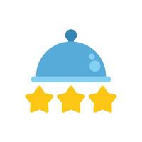 Restaurant cloche serving a three star rating symbolising a high quality service vector