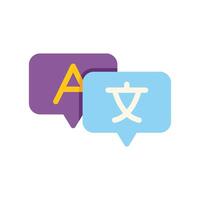 Speech bubbles showing different languages for translation vector