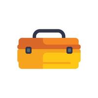 Yellow toolbox holding tools for repairing and building vector