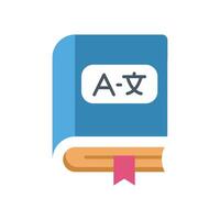Blue dictionary translating from english to chinese language vector