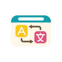 Online language translator app or website interface translating from english to chinese vector