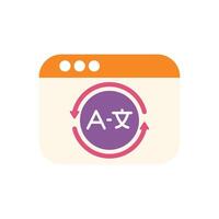 Website is translating from one language to another, concept of online translation vector
