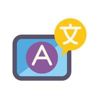 Online language translator app displaying foreign text on screen vector