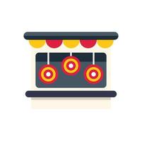 Shooting range booth with hanging targets at amusement park vector