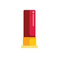 Red shotgun shell with gold base on white background vector