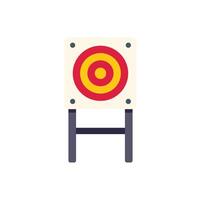 Archery target standing on support structure isolated on white background vector