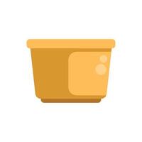 Empty plastic container with label for food storage vector