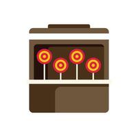 Shooting range game at amusement park offering lollipop prizes vector