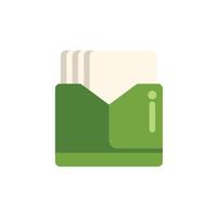 Green folder storing important documents with information sign vector