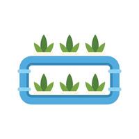 Hydroponic system growing green plants using mineral nutrient solutions vector