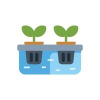 Hydroponic system growing plants using mineral nutrient solutions in water without soil vector