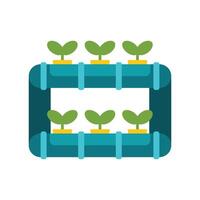 Hydroponic system growing plants using mineral nutrient solutions vector