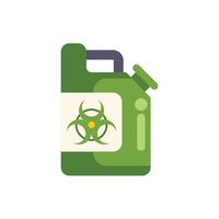 Green jerrycan containing hazardous biohazard material vector