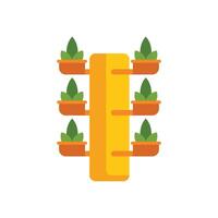 Vertical garden system growing plants in pots on white background vector