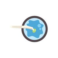 Scientist holding a sample in a tweezers over petri dish vector