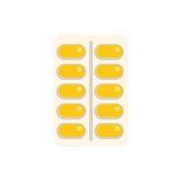 Blister pack containing yellow pills for medical treatment vector