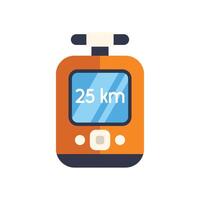Gps navigation device showing 25 kilometers distance on screen vector