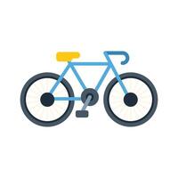 Blue bicycle standing with wheels and seat visible on white background vector