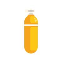 Yellow oxygen cylinder for diving in flat design style vector