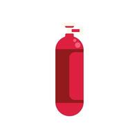 Red oxygen cylinder for diving with valve and pressure gauge vector