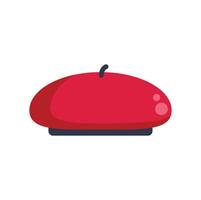 Red french beret bringing parisian style to mind vector