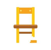 Broken wooden chair showing instability and danger vector
