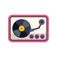 Vinyl record player playing music on turntable vector